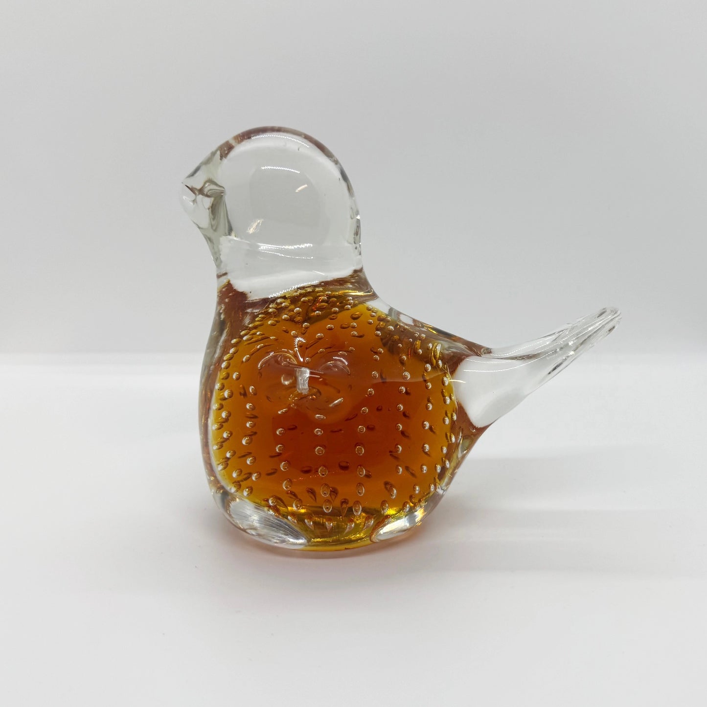 Amber Controlled Bubble Viking Glass Bird