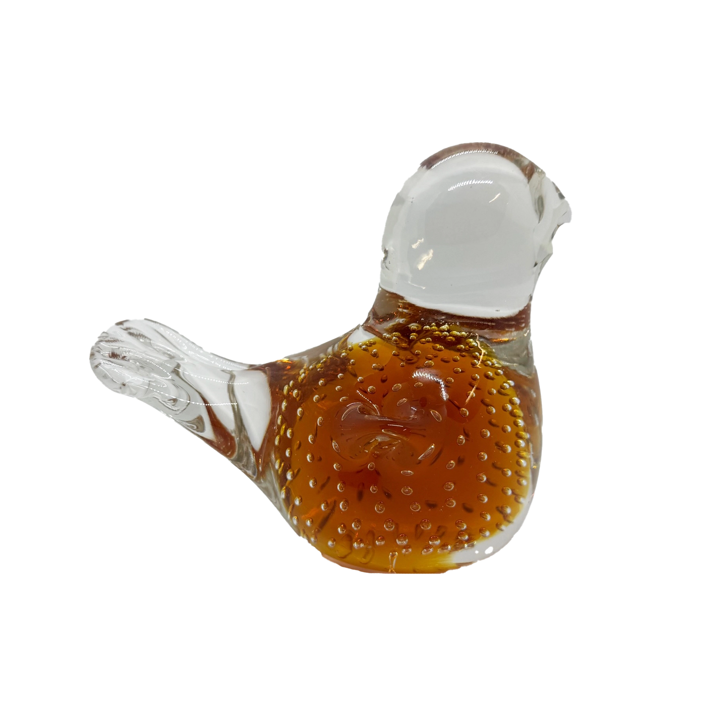 Amber Controlled Bubble Viking Glass Bird