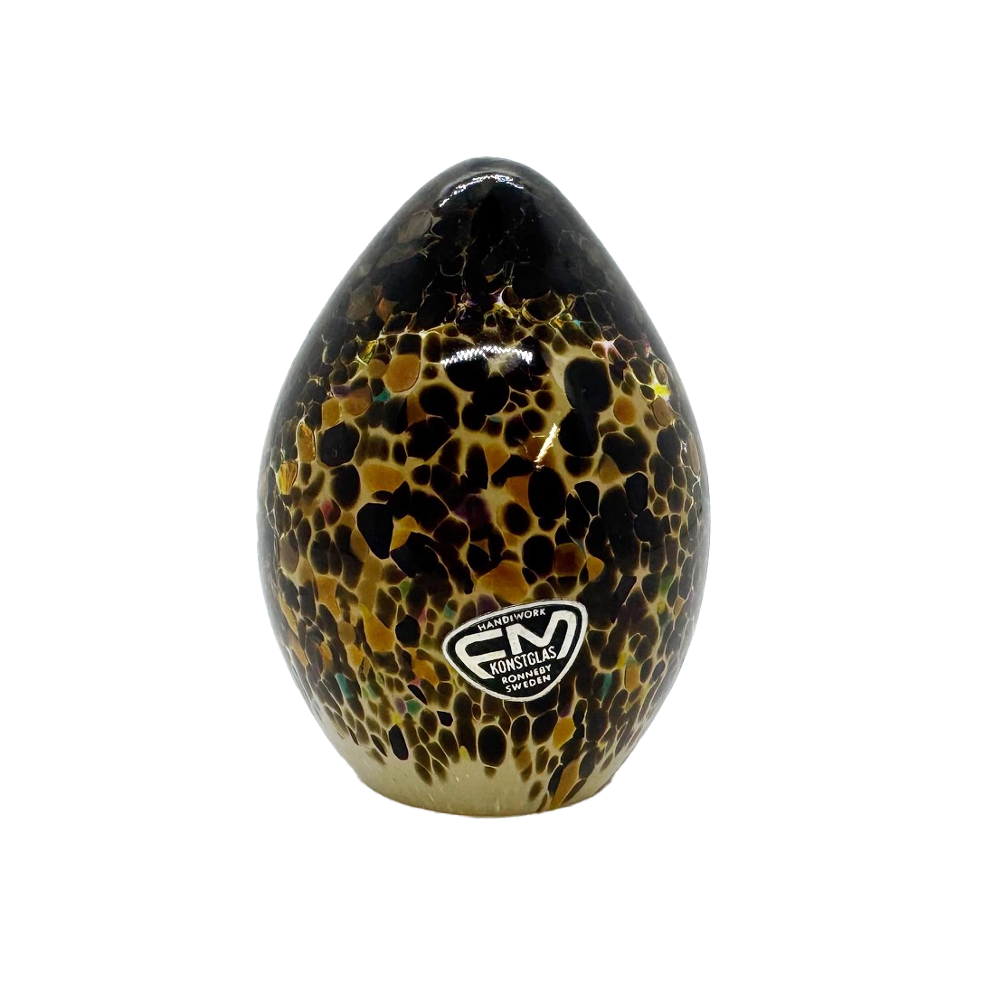 Brown Speckled FM Konstglas Paperweight