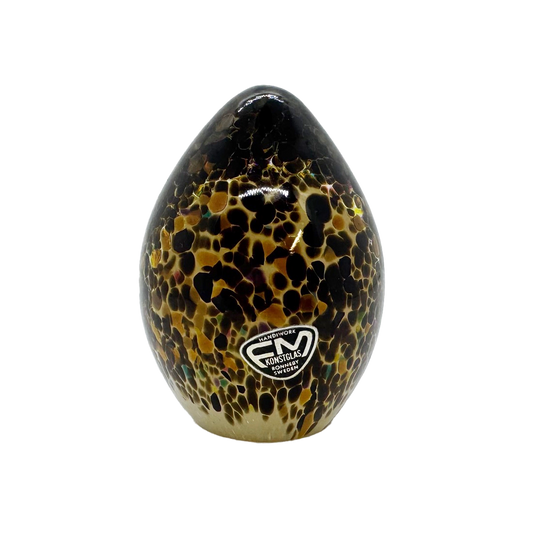 Brown Speckled FM Konstglas Paperweight