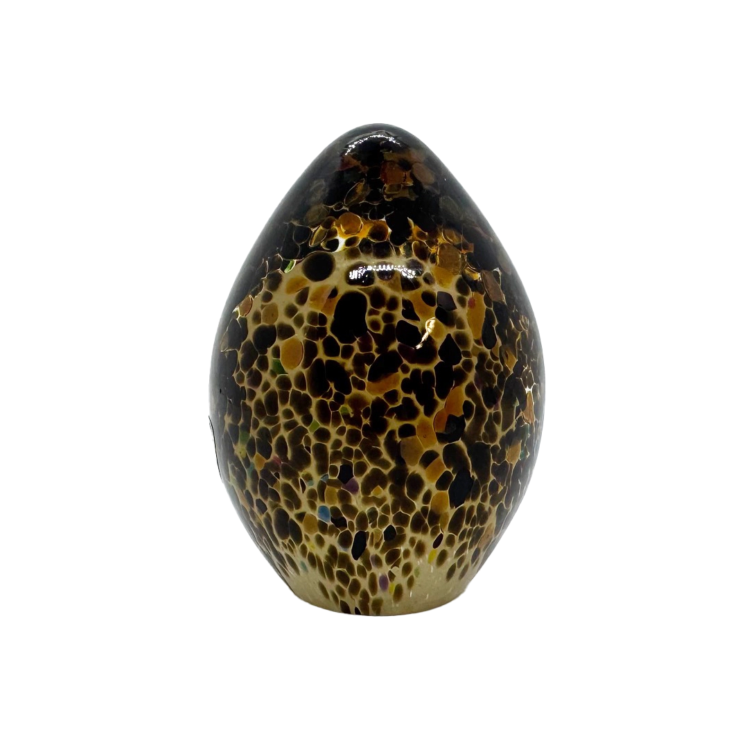 Brown Speckled FM Konstglas Paperweight