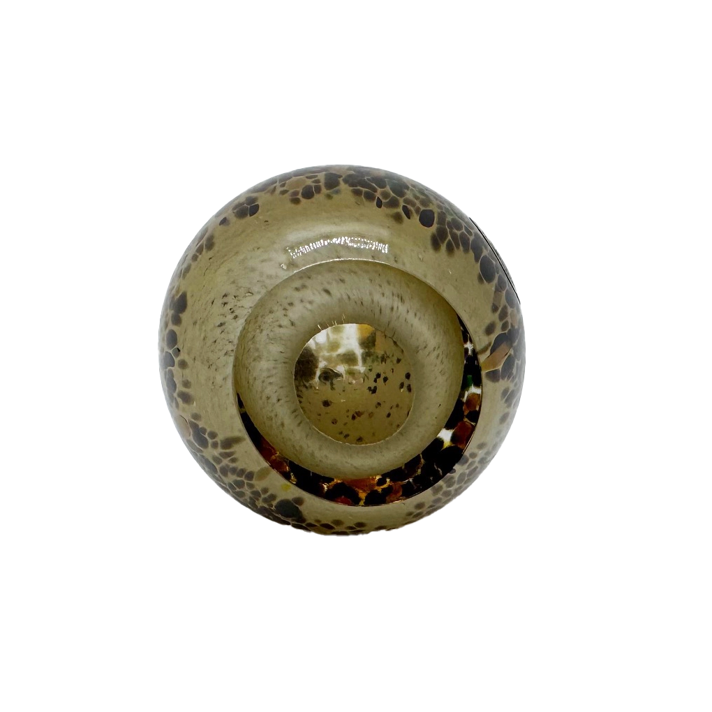 Brown Speckled FM Konstglas Paperweight