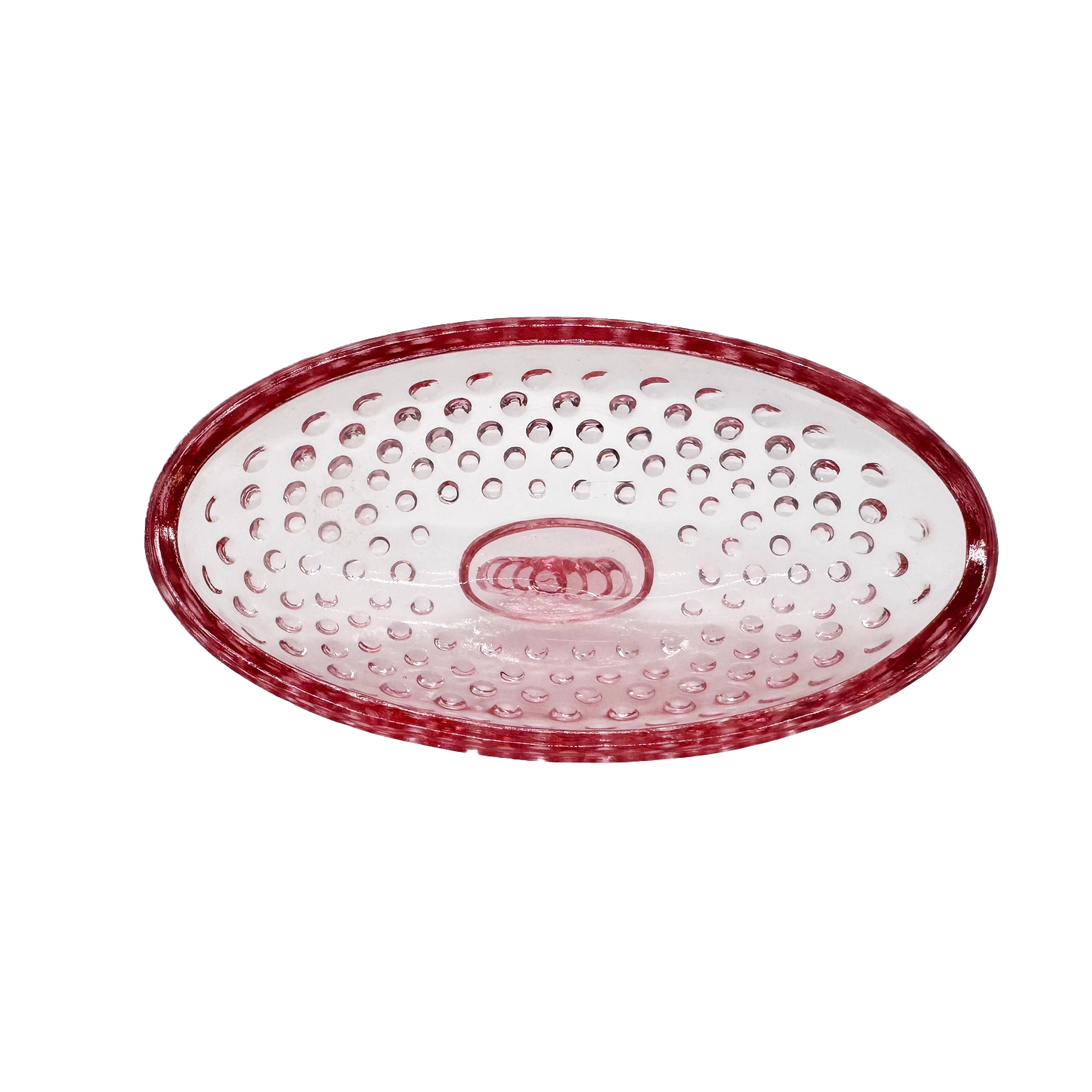 Pink Hobnail Butter Dish