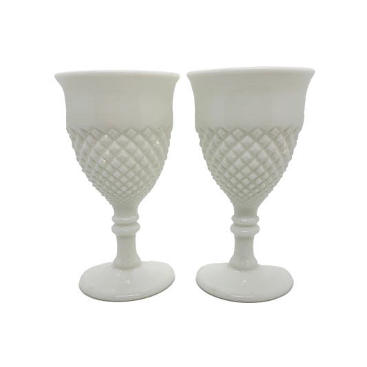 Pair of Milk Glass Goblets