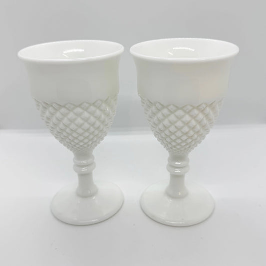 Pair of Milk Glass Goblets