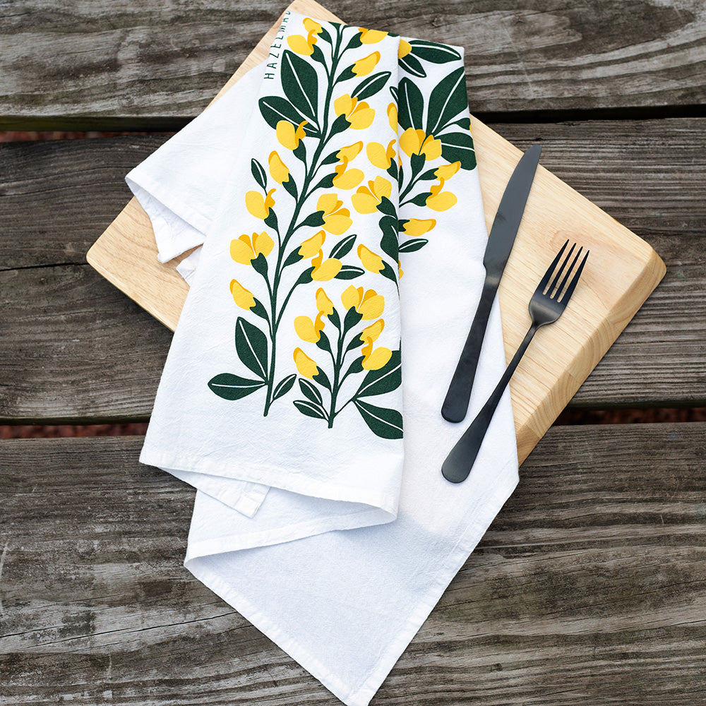 Yellow Flowers Tea Towel