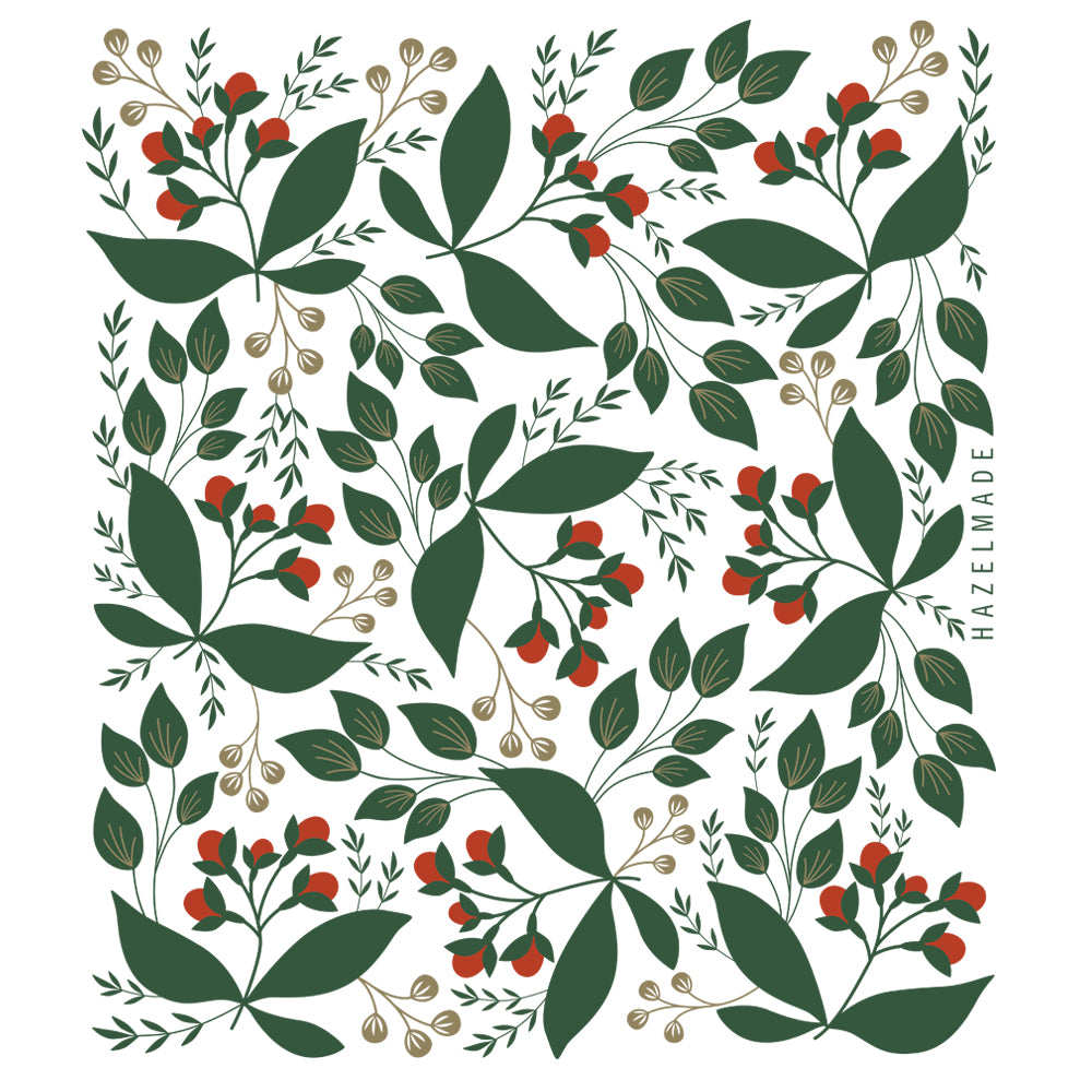 Winter Berry Tea Towel - pattern