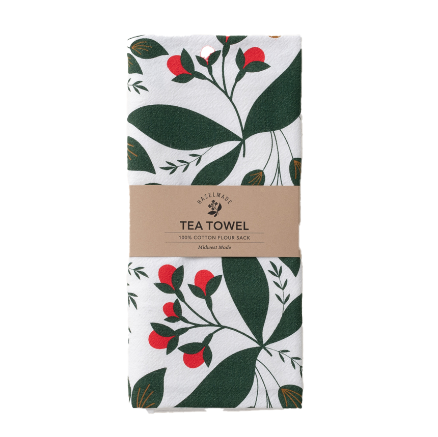 Winter Berry Tea Towel - folded