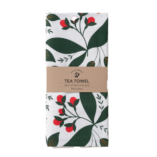 Winter Berry Tea Towel - folded