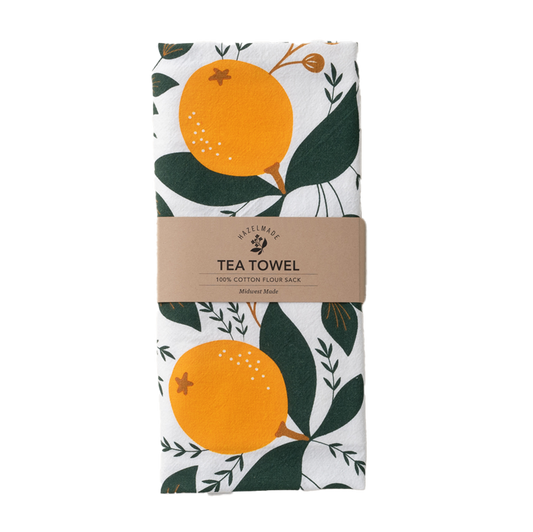 Winter Oranges Tea Towel - folded