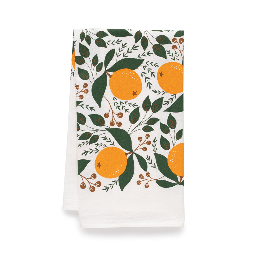 Winter Oranges Tea Towel