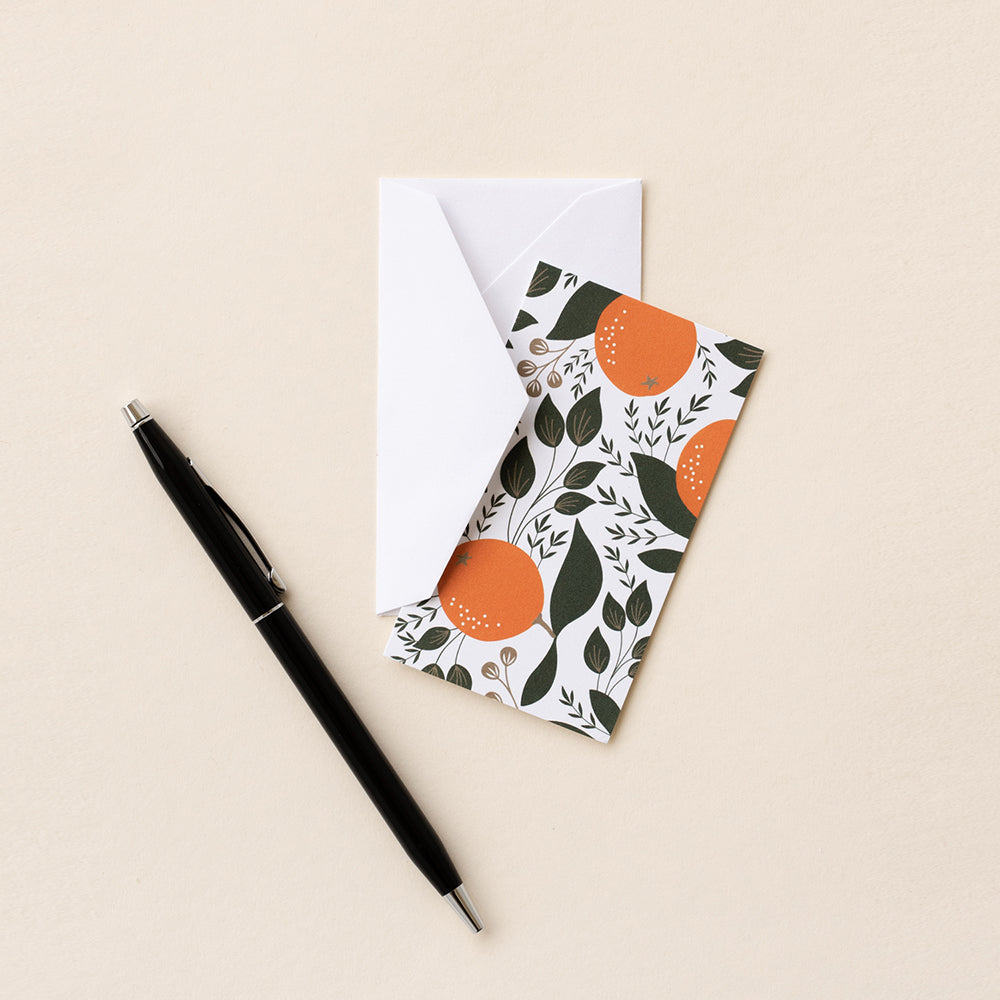 Winter Oranges Mini Note Card Set