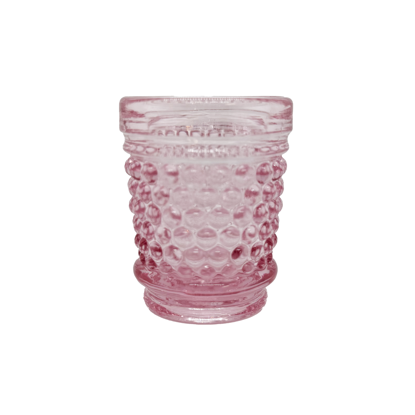 Pink L.E. Smith Hobnail Toothpick Holder - side