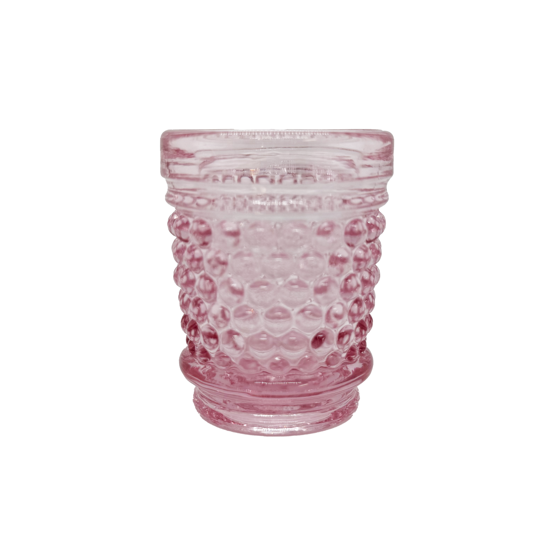 Pink L.E. Smith Hobnail Toothpick Holder - side